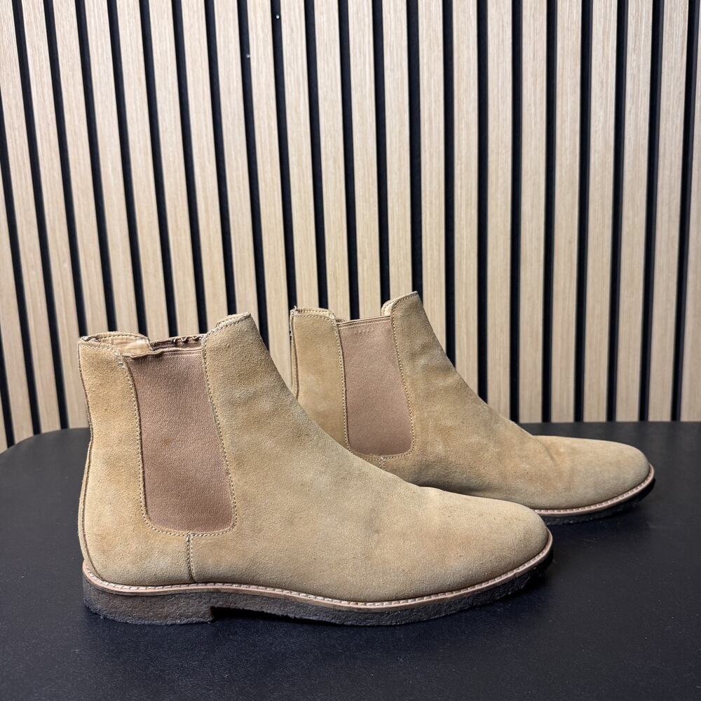COACH SUEDE CHELSEA BOOTS IN PEANUT SIZE 44.5 - excellent used condition
